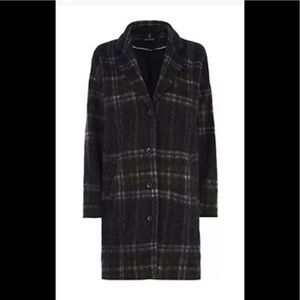 Julie Brandt Coco wool plaid coat, fully lined, XS, New